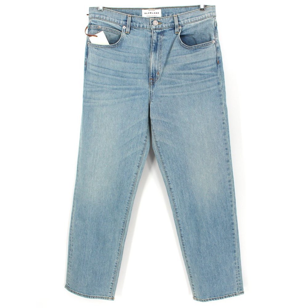 SLVRLAKE Sophie Hide Your Love Denim High Rise Straight Leg Jeans 32 NEW Denim